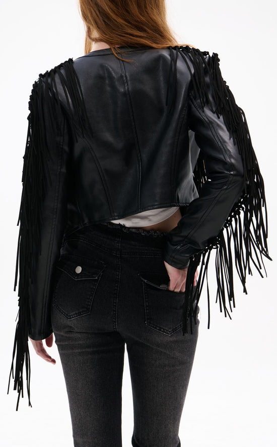 OLIVIER BLACK FRINGE WESTERN JACKET