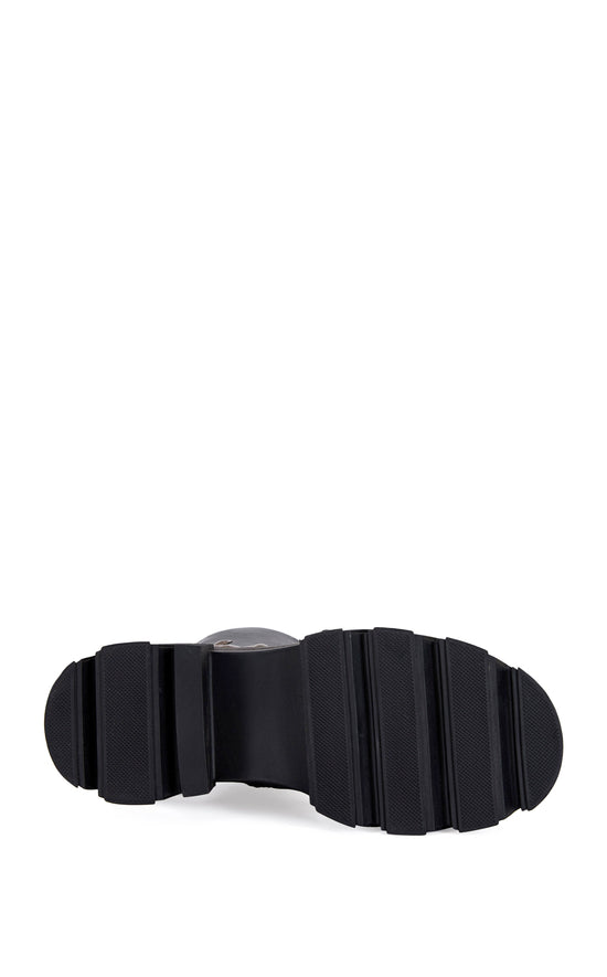 black lace up statement combat booties with 3d flower embellished accents all over the upper and a zip up closure