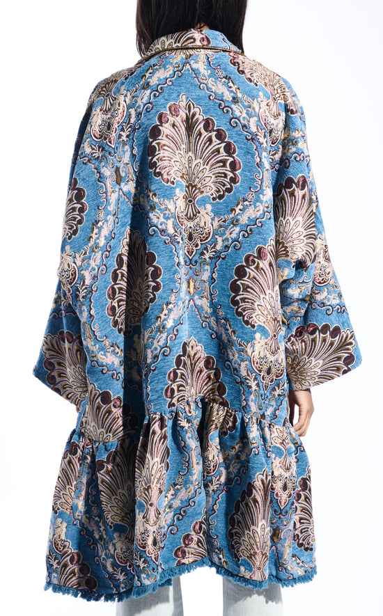 ABRIGO DECORATIVO PAVLOVA-BLUEMULTI JACQUARD COCOON