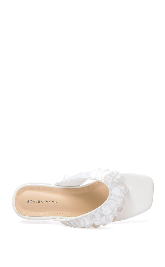PEARLIA-WHITE MOTHER OF PEARL THONG FLAT SANDAL