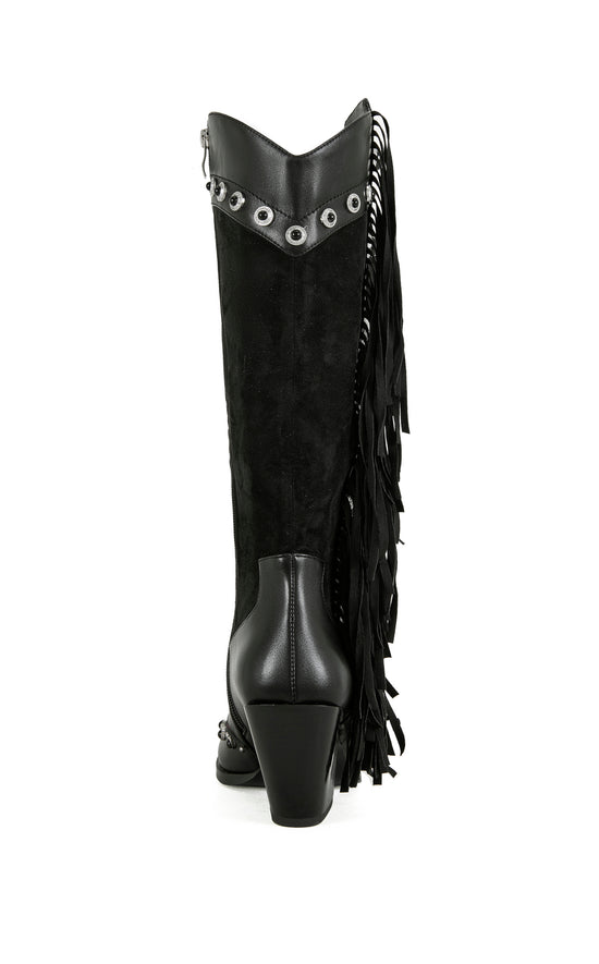 PELAGIUS-BLACK WESTERN BOOT