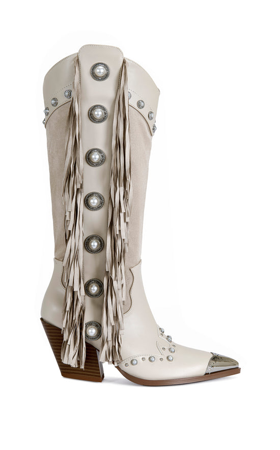 PELAGIUS-CREAM WESTERN BOOT