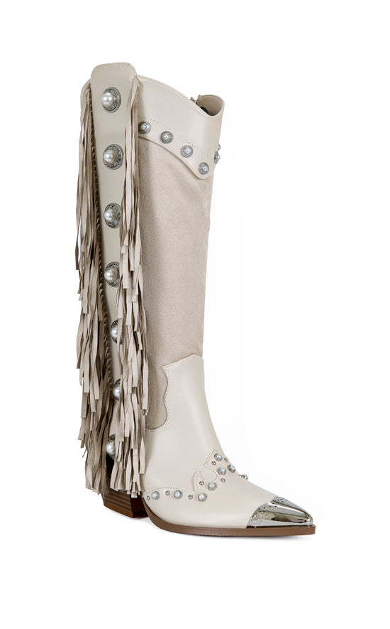 PELAGIUS-CREAM WESTERN BOOT