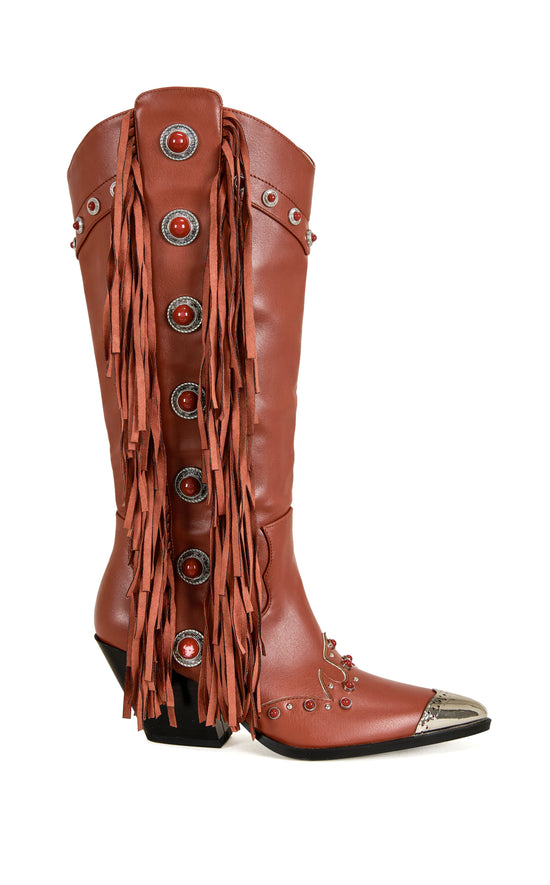 PELAGIUS-RED WESTERN BOOT