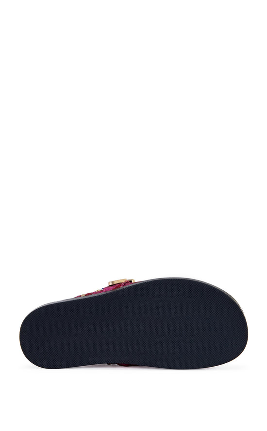 QUINBY-RED BROCADE RHINESTONE CLOG