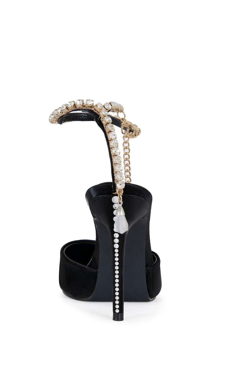 RABINDRA-BLACK JEWELED ANKLE STRAP STILETTO PUMP