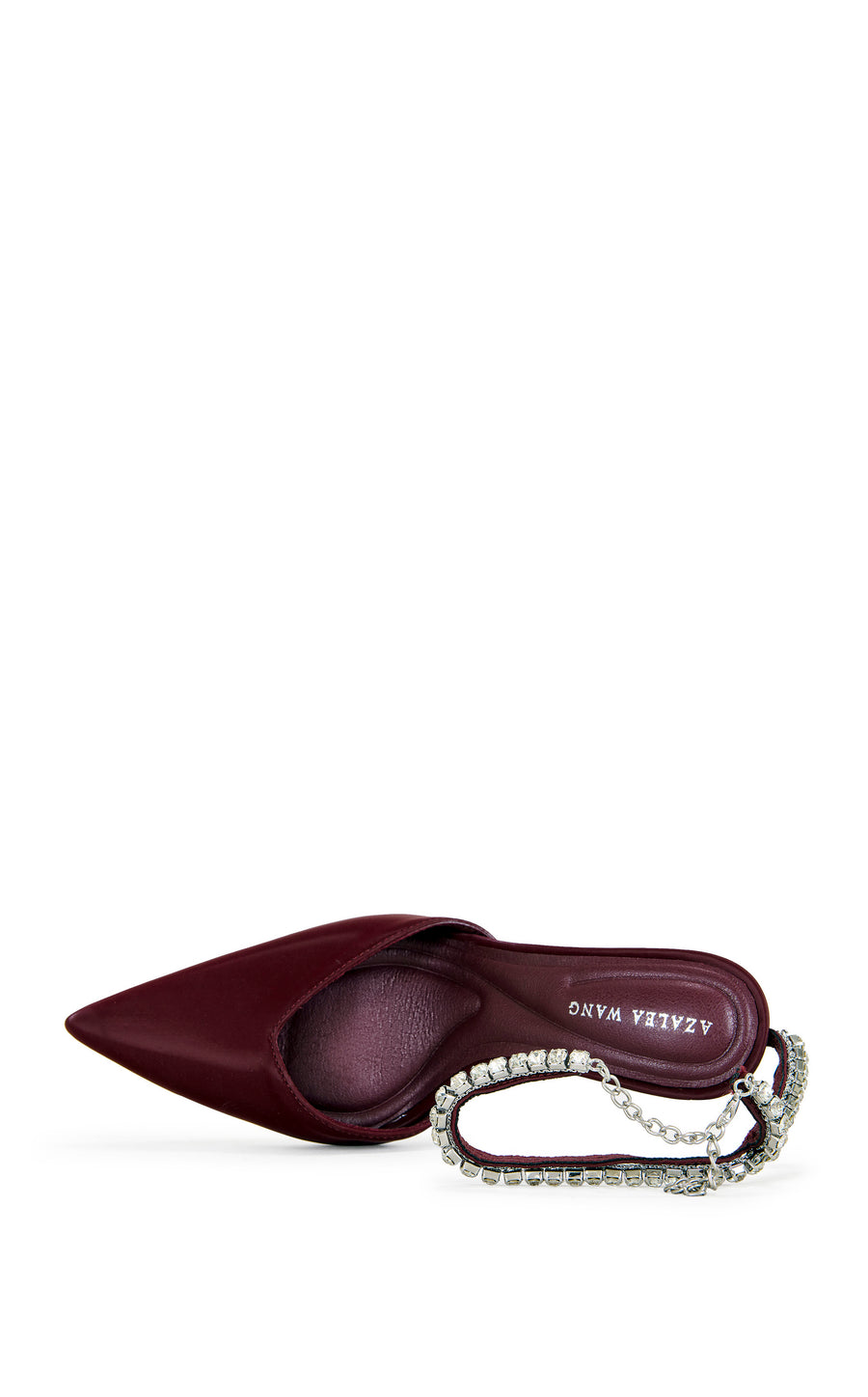 RABINDRA-BURGUNDY JEWELED ANKLE STRAP STILETTO PUMP