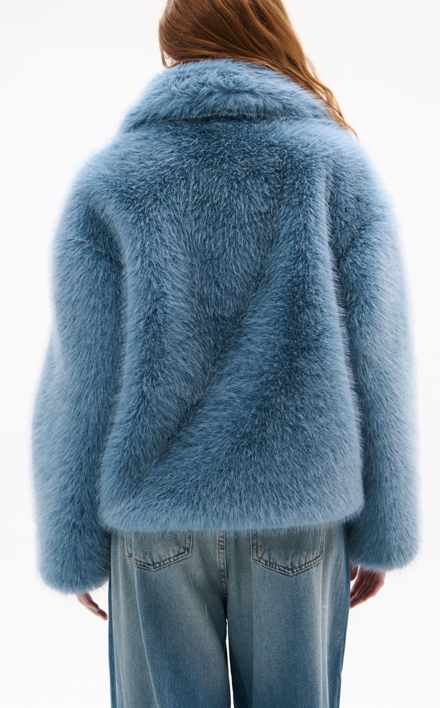 REGINA-SKYBLUE FAUX FUR JACKET