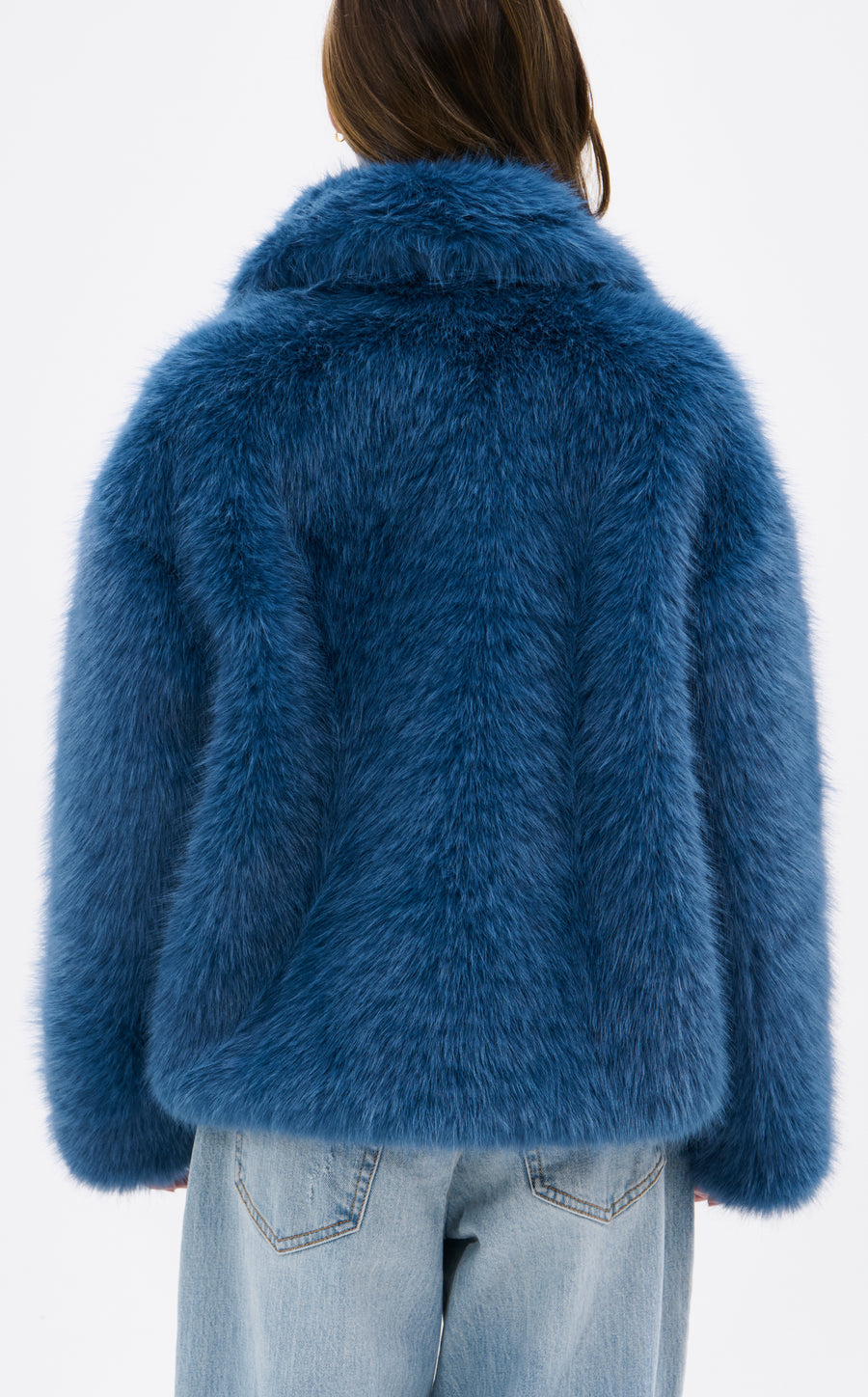 REGINA-SKYBLUE FAUX FUR JACKET