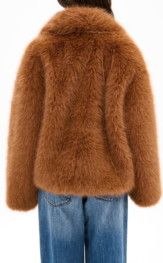 REGINA-TAN FAUX FUR JACKET