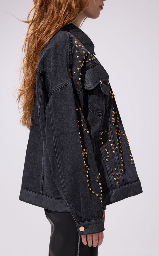 RICKI-BLACK DENIM OUTERWEAR | AZALEA WANG