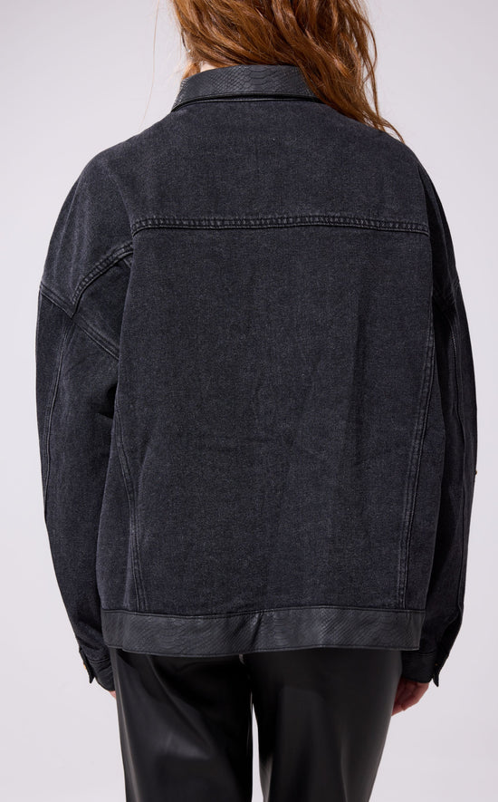 RICKI-BLACK DENIM OUTERWEAR | AZALEA WANG