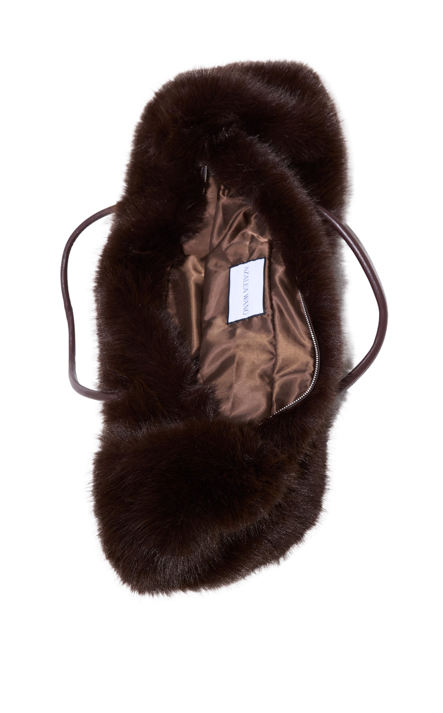 ROXANA-CHOCOLATE FAUX FUR HANDBAG