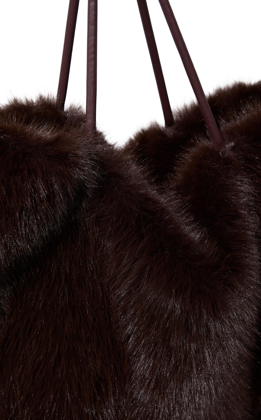 ROXANA-CHOCOLATE FAUX FUR HANDBAG