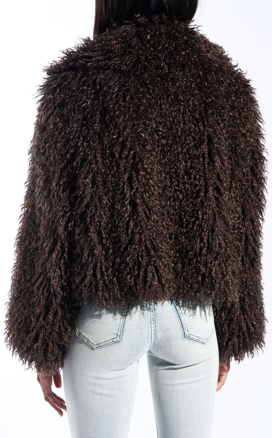 RUPERTA-BROWN FAUX FUR JACKET