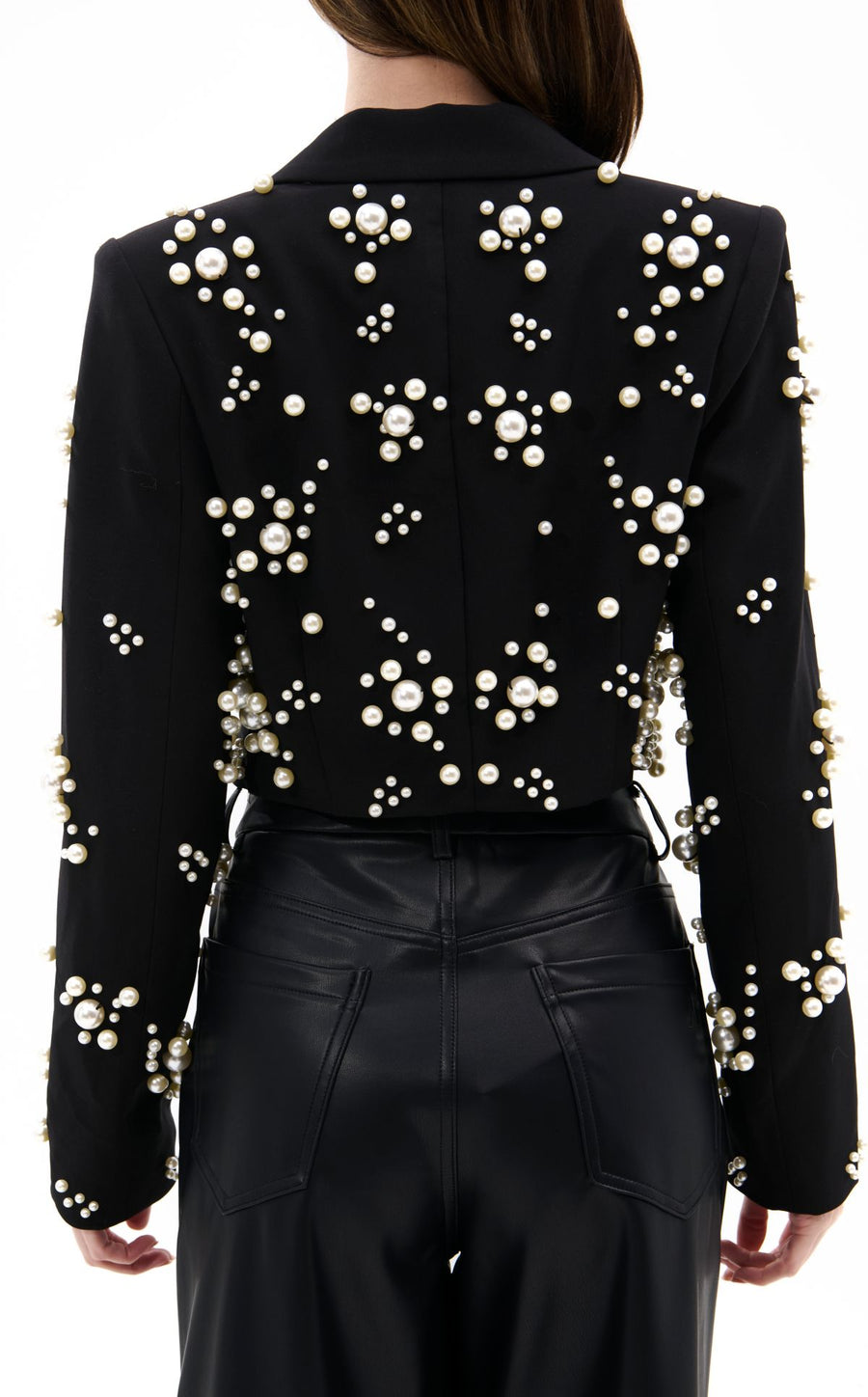 RUTHIE-BLACK PEARL CROPPED BLAZER