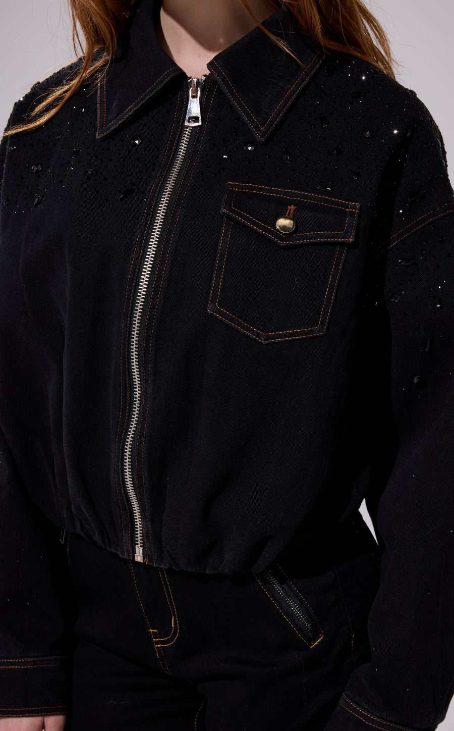 SAFINA-BLACK DENIM OUTERWEAR | AZALEA WANG
