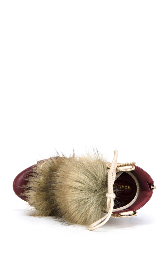 SHAINY-MULTI FAUX FUR GLADIATOR SANDAL BOOTIE