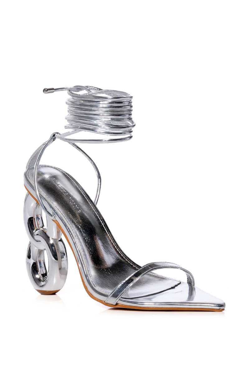 SHAWNA-SILVER HEELED SANDAL