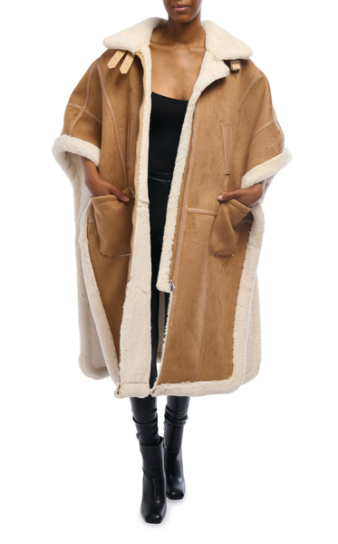 AMERI Reversible Boa Poncho Coat | eBay