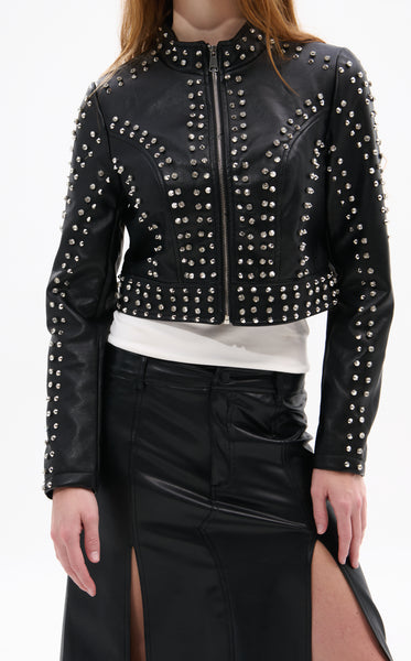 PHENOMENON Blaak Leather Ring 21号 SILVIA-NEW-BLK MOTO JACKET | AZALEA WANG