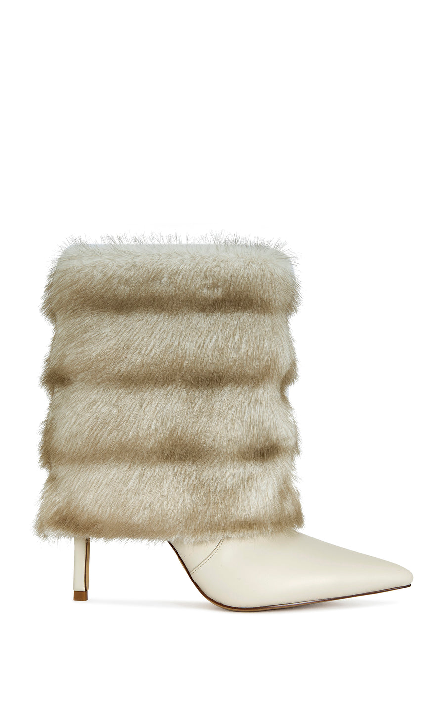 SIMON-IVORY FAUX FUR STILETTO BOOTIE