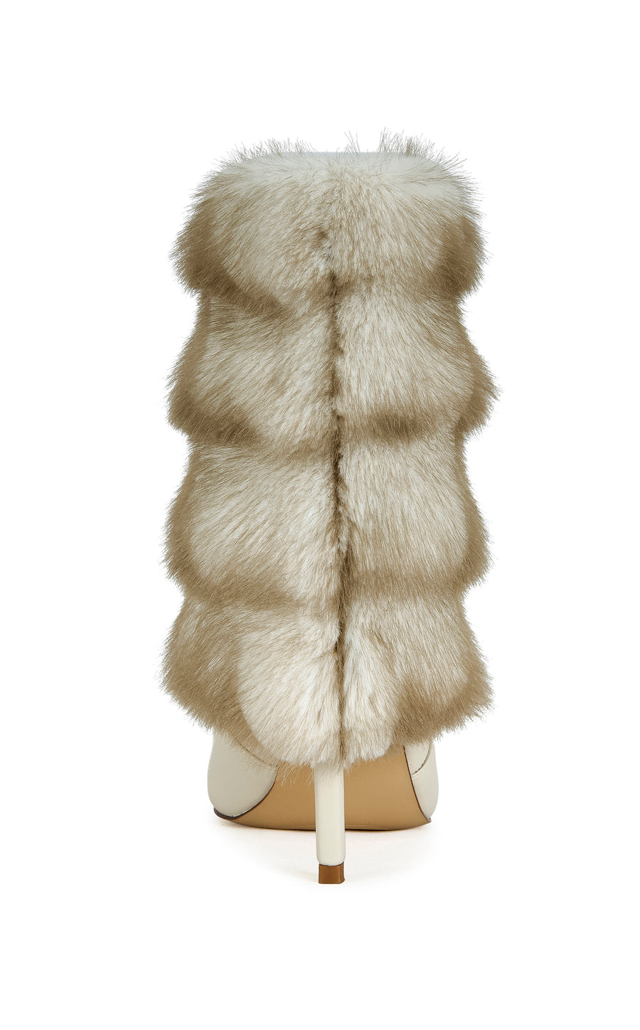 SIMON-IVORY FAUX FUR STILETTO BOOTIE