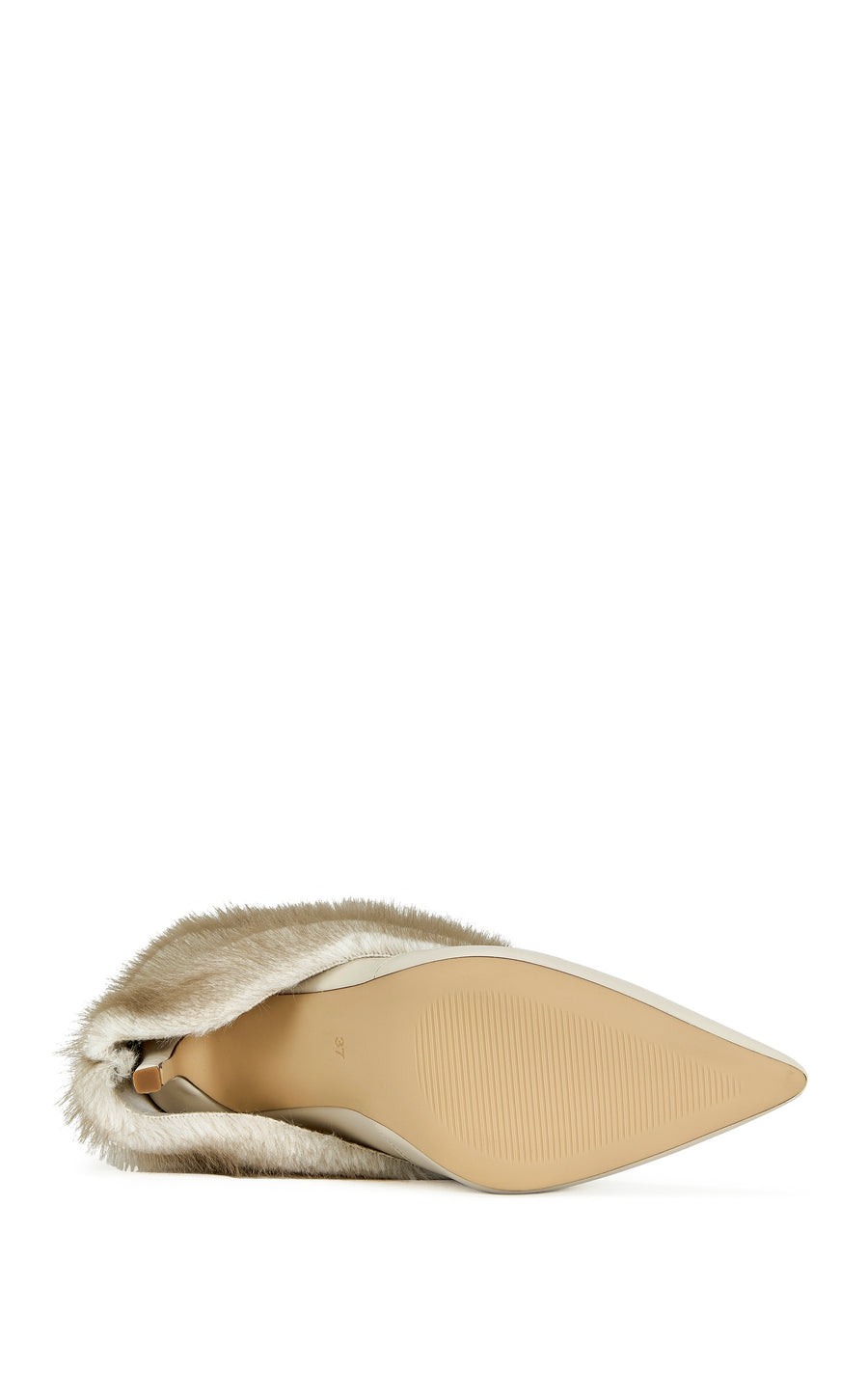 SIMON-IVORY FAUX FUR STILETTO BOOTIE