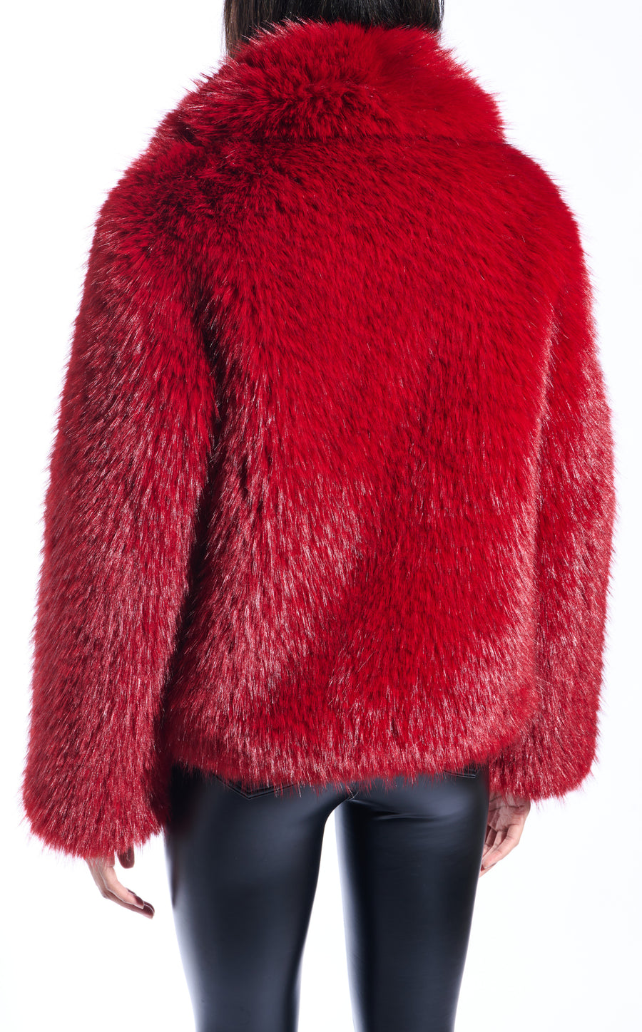 CHAQUETA DE PIEL SINTÉTICA SIMONA-ROJA