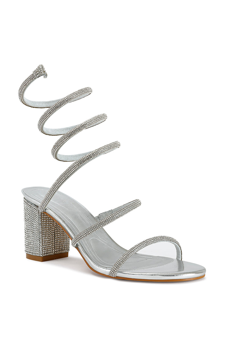 SOLEDAD-SILVER BLOCK SANDAL | AZALEA WANG