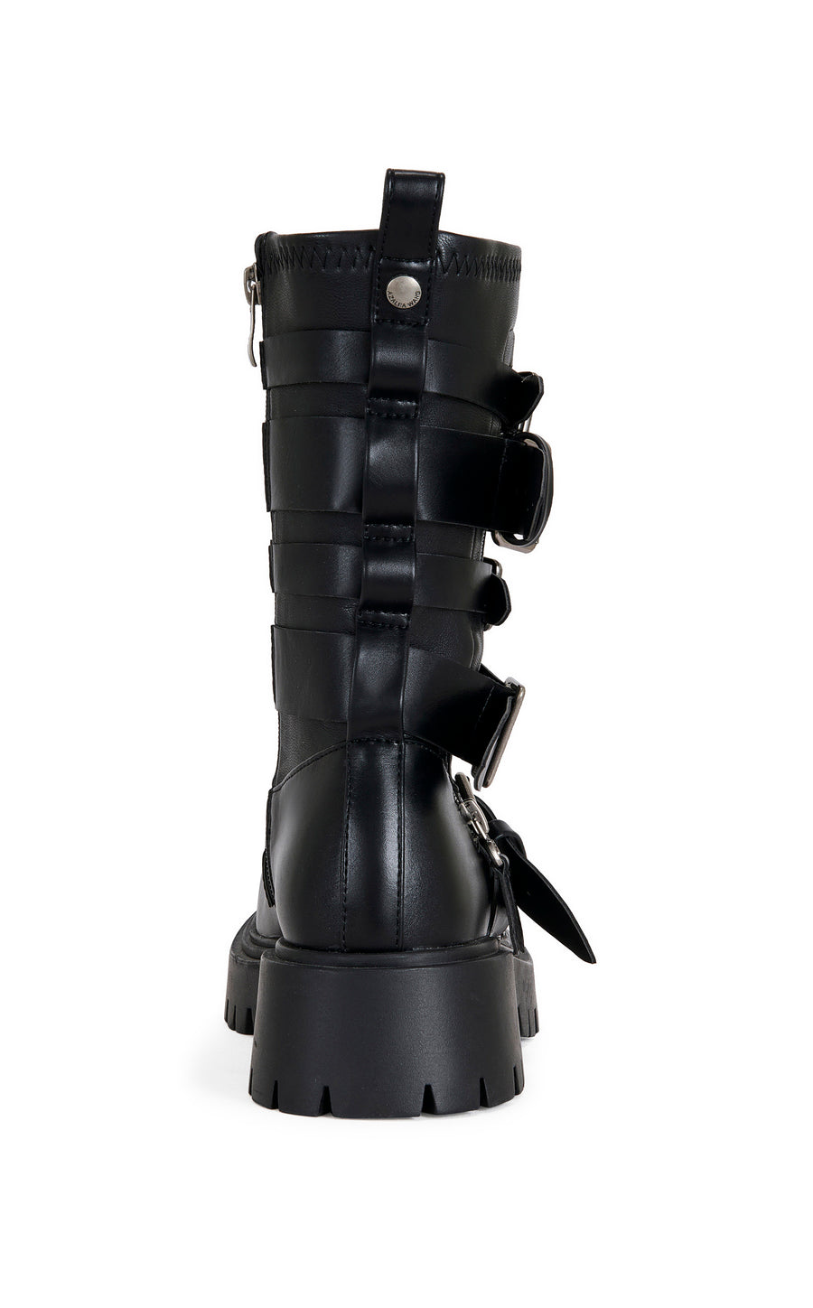 SPRIDY-BLACK BUCKLED COMBAT BOOTIE