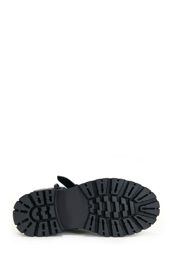 SPRIDY-BLACK BUCKLED COMBAT BOOTIE