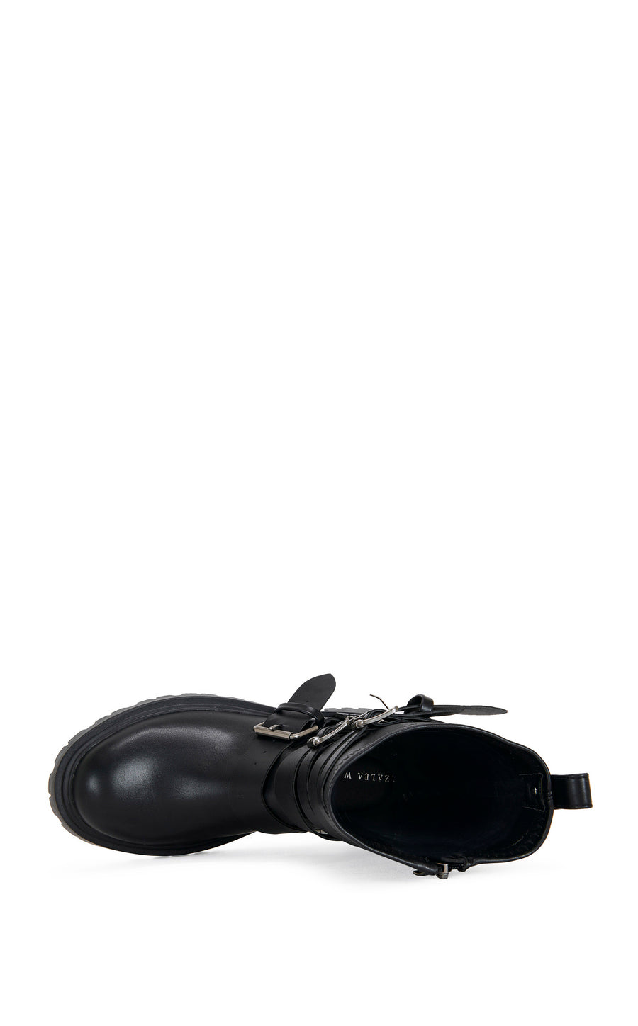 SPRIDY-BLACK BUCKLED COMBAT BOOTIE