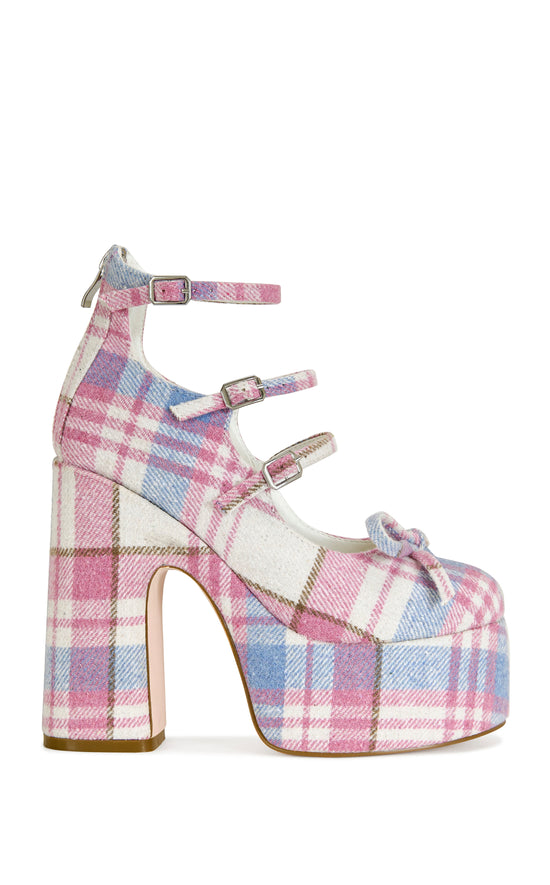 SPROUT-PINKPLAID PLATFORM PUMP | AZALEA WANG