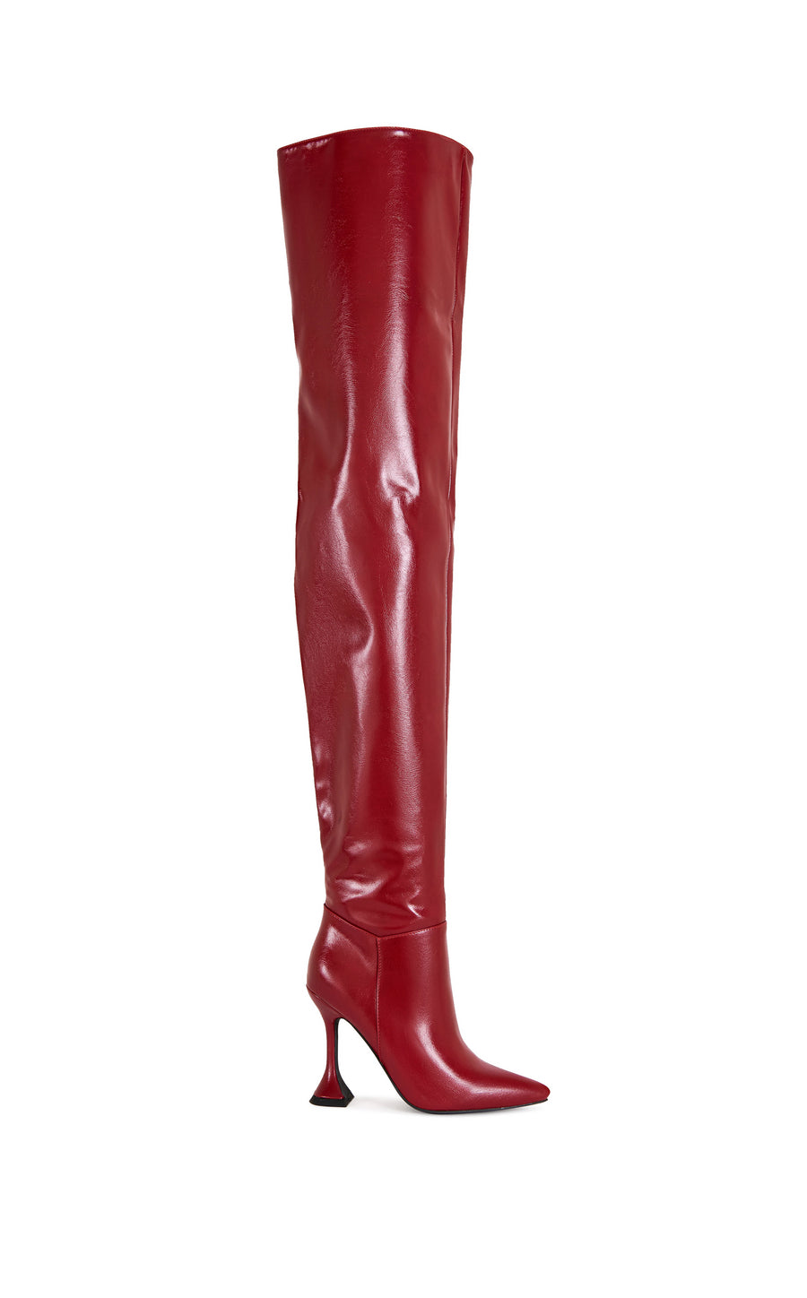 STEPHAN-BURGUNDY OVER THE KNEE STILETTO BOOT