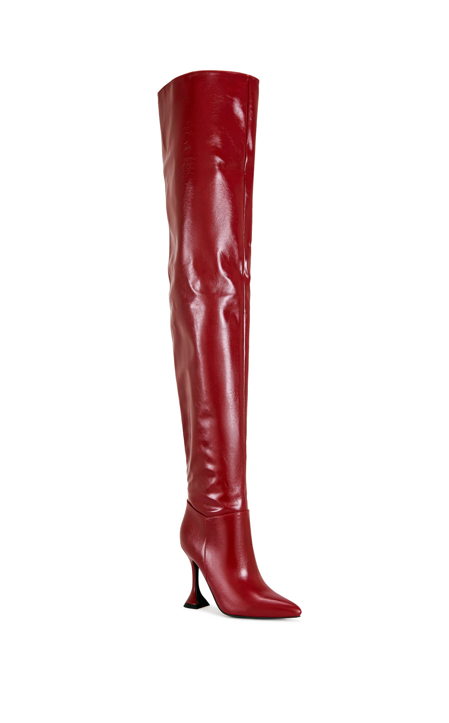 STEPHAN-BURGUNDY OVER THE KNEE STILETTO BOOT