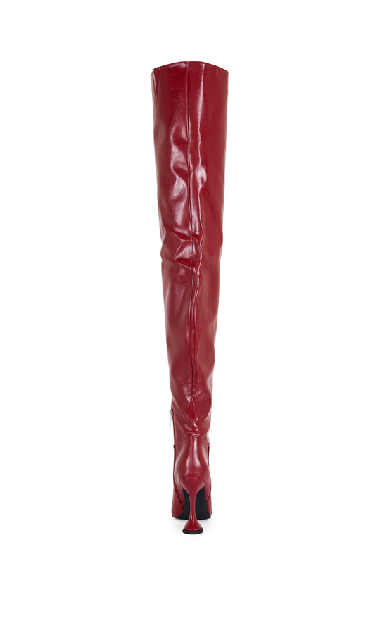 STEPHAN-BURGUNDY OVER THE KNEE STILETTO BOOT