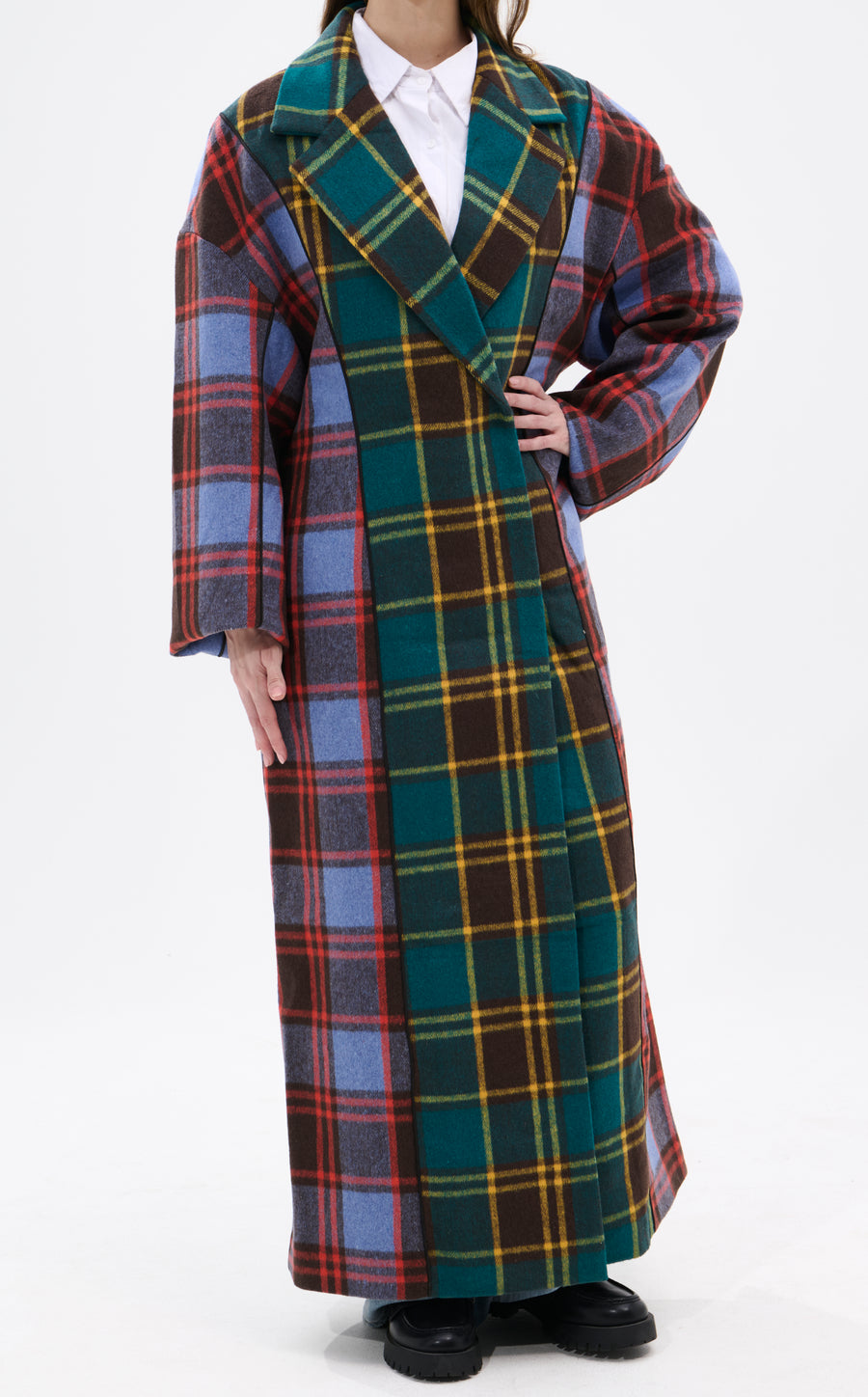 ESTUDIO - CHAQUETA TRENCH DE CUADROS MÚLTIPLES