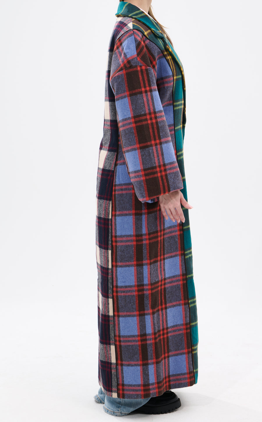 ESTUDIO - CHAQUETA TRENCH DE CUADROS MÚLTIPLES