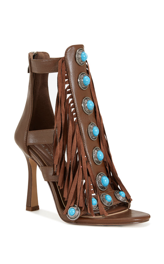 SUMAC-BROWN FRINGE GLADIATOR SANDAL BOOTIE