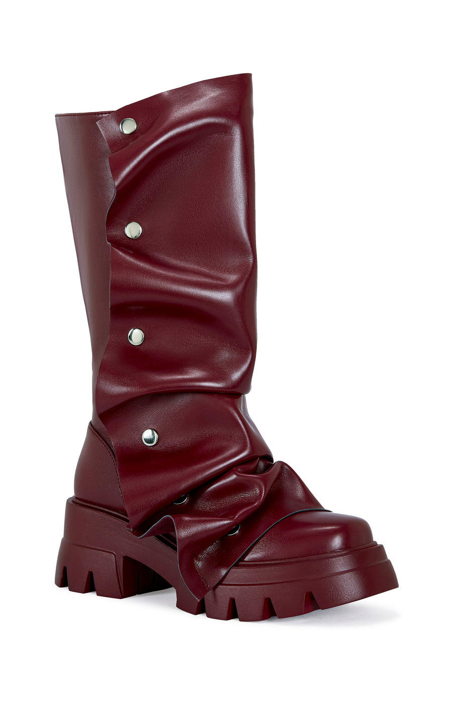 SYBEL-BURGUNDY COMBAT BOOT