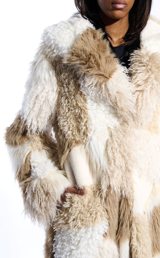 TAHER-CREAMMULTI FAUX FUR JACKET | AZALEA WANG