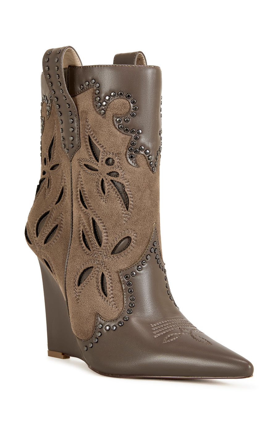 TALAYAH-BROWN WEDGE BOOTIE
