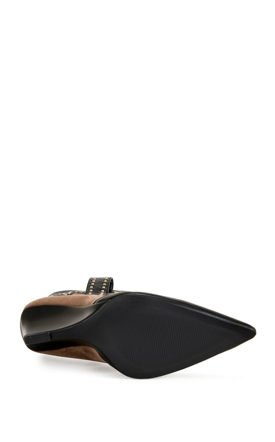 TALLULAH-COGNAC WESTERN WEDGE BOOTIE