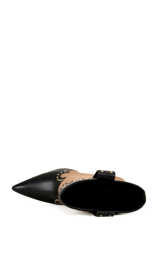TALLULAH-COGNAC WESTERN WEDGE BOOTIE
