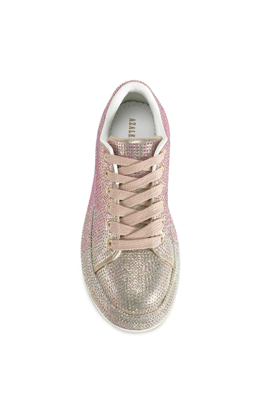 TANGY-PINK OMBRE CRYSTAL LACE UP SNEAKER