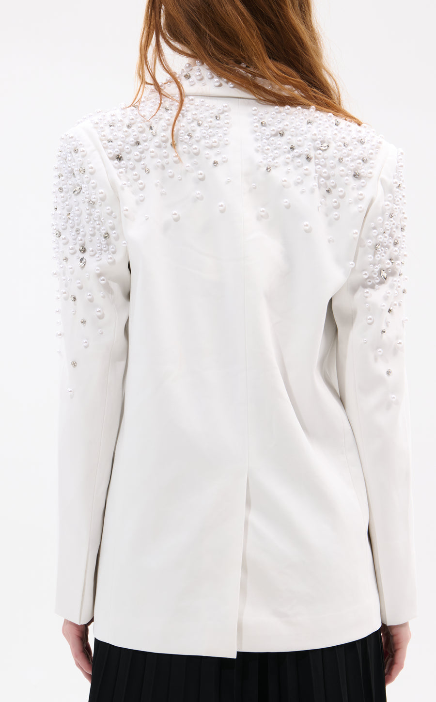 TATIANA-WHITE RHINESTONE BLAZER