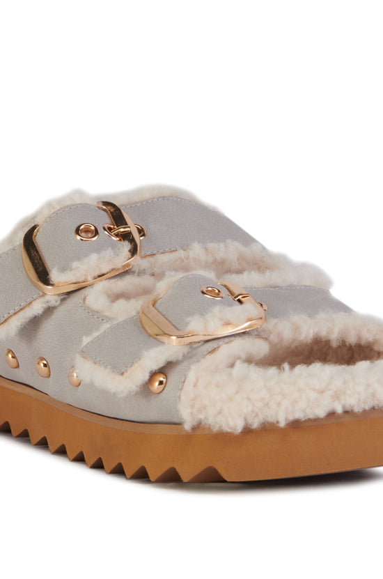 TRESOR-GRAY FLAT SLIPPER