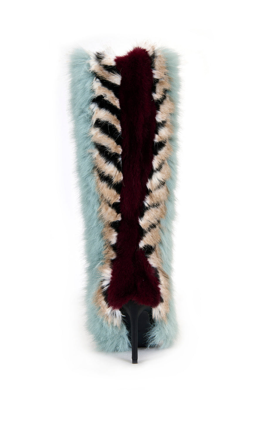 UPSELLA-BLUEMULTI FAUX FUR STILETTO BOOT