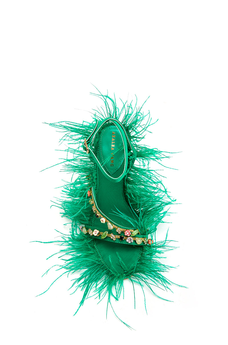 VILLIE-GREEN STILETTO SANDAL